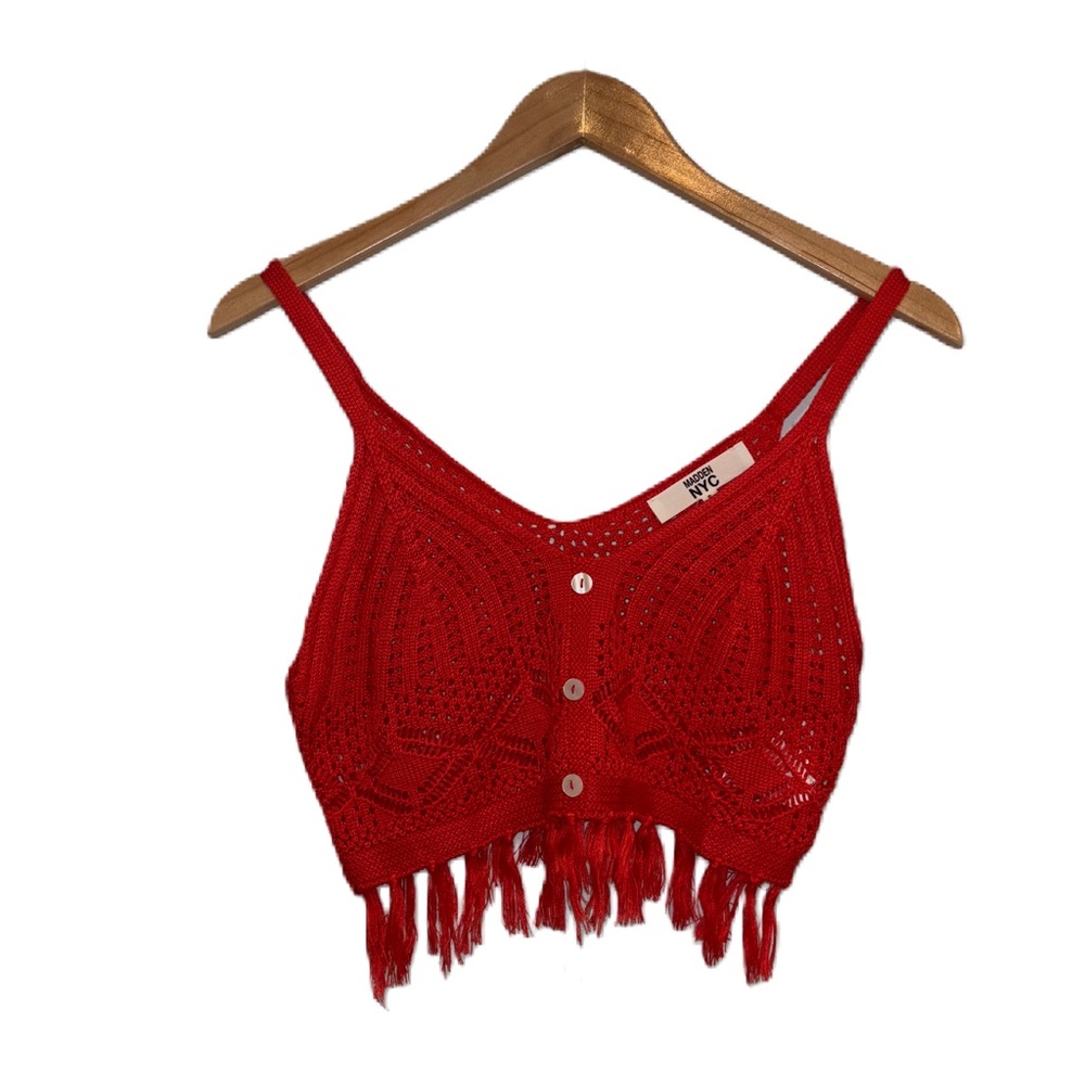 Madden NYC Coral Crochet Top Size Small